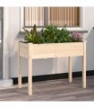 vidaXL Planter with Liner 118x59x76 cm Solid Wood Fir — Colour: natural, Size: 118 x 59 x 76 cm