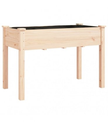 vidaXL Planter with Liner 118x59x76 cm Solid Wood Fir — Colour: natural, Size: 118 x 59 x 76 cm