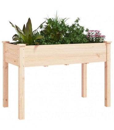 vidaXL Planter with Liner 118x59x76 cm Solid Wood Fir — Colour: natural, Size: 118 x 59 x 76 cm