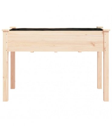 vidaXL Planter with Liner 118x59x76 cm Solid Wood Fir — Colour: natural, Size: 118 x 59 x 76 cm