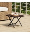 vidaXL Folding Table Brown 45x35x32 cm Poly Rattan