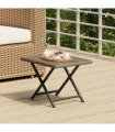 vidaXL Folding Table Grey 45x35x32 cm Poly Rattan