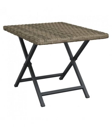 vidaXL Folding Table Grey 45x35x32 cm Poly Rattan