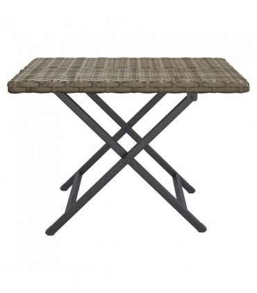 vidaXL Folding Table Grey 45x35x32 cm Poly Rattan