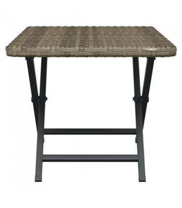 vidaXL Folding Table Grey 45x35x32 cm Poly Rattan