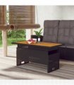 vidaXL Garden Table Black 100x50x43/63 cm Solid Wood Acacia&Poly Rattan