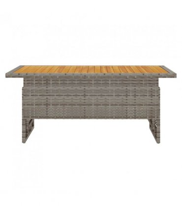 vidaXL Garden Table Grey 100x50x43/63 cm Solid Wood Acacia&Poly Rattan