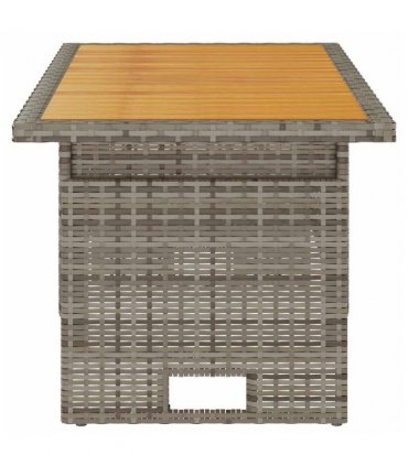 vidaXL Garden Table Grey 100x50x43/63 cm Solid Wood Acacia&Poly Rattan
