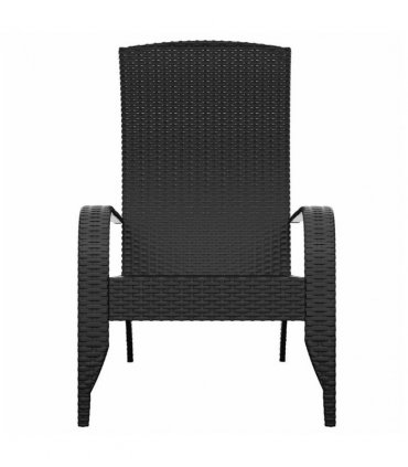 vidaXL Garden Adirondack Chair | Black | Poly rattan, powder-coated steel