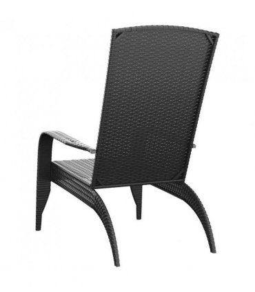 vidaXL Garden Adirondack Chair | Black | Poly rattan, powder-coated steel