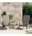 vidaXL Garden Adirondack Chair | Grey | Poly rattan, powder-coated steel