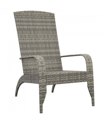 vidaXL Garden Adirondack Chair | Grey | Poly rattan, powder-coated steel