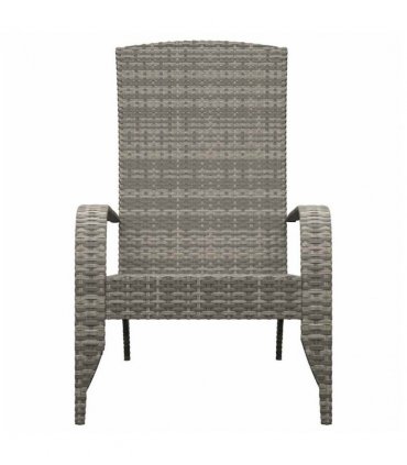 vidaXL Garden Adirondack Chair | Grey | Poly rattan, powder-coated steel