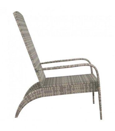 vidaXL Garden Adirondack Chair | Grey | Poly rattan, powder-coated steel