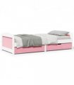 vidaXL Day Bed with 2 Drawers without Mattress IRUN White&Pink 90x200 cm — Colour: white and pink