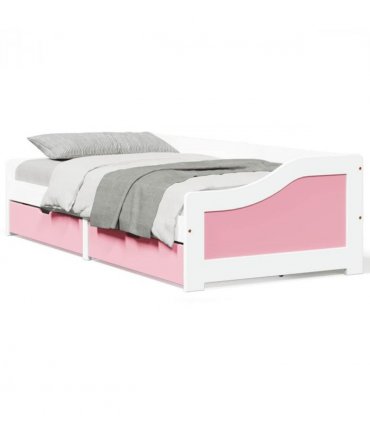 vidaXL Day Bed with 2 Drawers without Mattress IRUN White&Pink 90x200 cm — Colour: white and pink — V0671963979