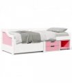 vidaXL Day Bed with 3 Drawers without Mattress IRUN White&Pink 90x200 cm — Colour: white and pink
