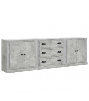 vidaXL Sideboards 3 pcs Concrete Grey Engineered Wood — V0671963988