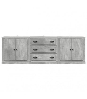 vidaXL Sideboards 3 pcs Concrete Grey Engineered Wood — V0671963988