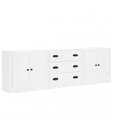 vidaXL Sideboards 3 pcs White Engineered Wood — V0671963990