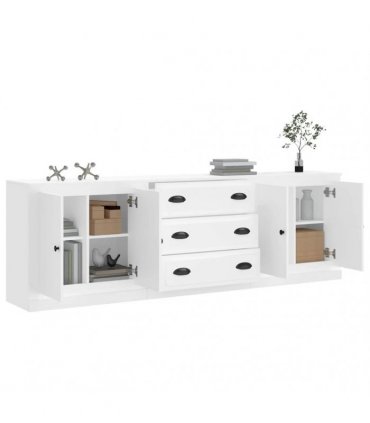 vidaXL Sideboards 3 pcs White Engineered Wood — V0671963990