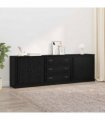 vidaXL Sideboards 3 pcs Black Oak 210 x 35.5 x 67.5 cm Engineered Wood