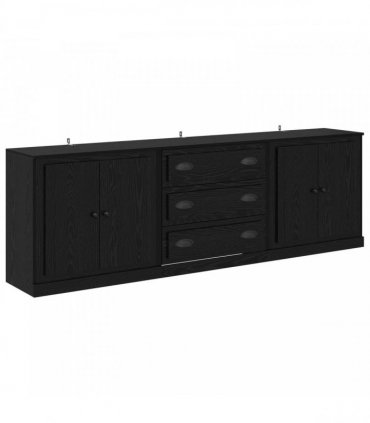 vidaXL Sideboards 3 pcs Black Oak 210 x 35.5 x 67.5 cm Engineered Wood