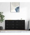 vidaXL Sideboards 2 pcs Black Oak 70 x 35.5 x 67.5 cm Engineered Wood