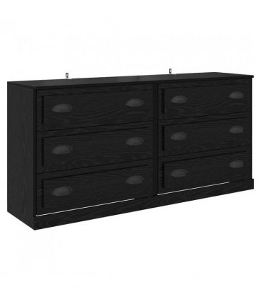 vidaXL Sideboards 2 pcs Black Oak 70 x 35.5 x 67.5 cm Engineered Wood