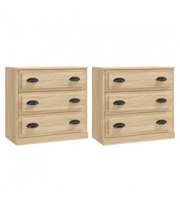 vidaXL Sideboards 2 pcs Sonoma Oak Engineered Wood