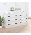 vidaXL Sideboard | Set of 2 | White | Engineered Wood | Medium | Sideboard