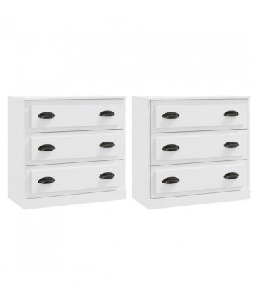 vidaXL Sideboard | Set of 2 | White | Engineered Wood | Medium | Sideboard