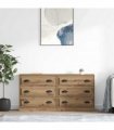 vidaXL Sideboards with Drawer 2 pcs Artisan Oak 70 x 35.5 x 67.5 cm