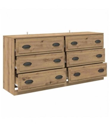 vidaXL Sideboards with Drawer 2 pcs Artisan Oak 70 x 35.5 x 67.5 cm