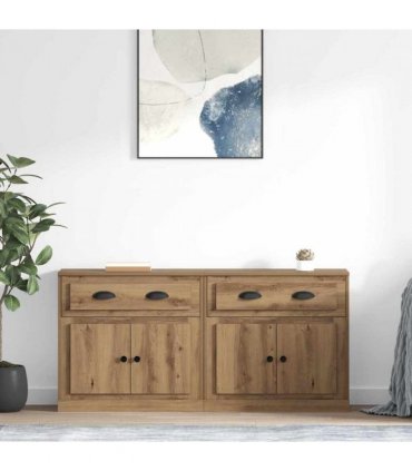 vidaXL Sideboards with Drawer 2 pcs Artisan Oak 70 x 35.5 x 67.5 cm — V0671964024