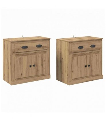 vidaXL Sideboards with Drawer 2 pcs Artisan Oak 70 x 35.5 x 67.5 cm — V0671964024