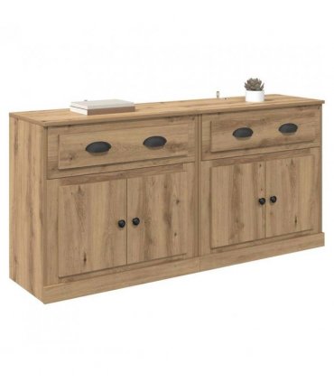 vidaXL Sideboards with Drawer 2 pcs Artisan Oak 70 x 35.5 x 67.5 cm — V0671964024
