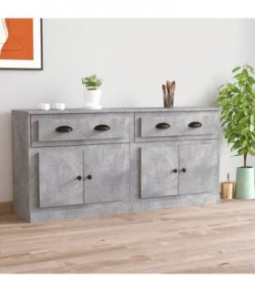 vidaXL Sideboards 2 pcs Concrete Grey Engineered Wood