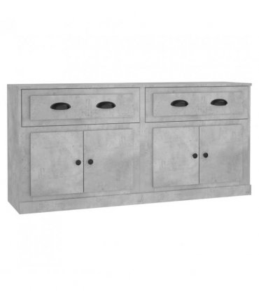 vidaXL Sideboards 2 pcs Concrete Grey Engineered Wood