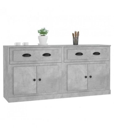 vidaXL Sideboards 2 pcs Concrete Grey Engineered Wood