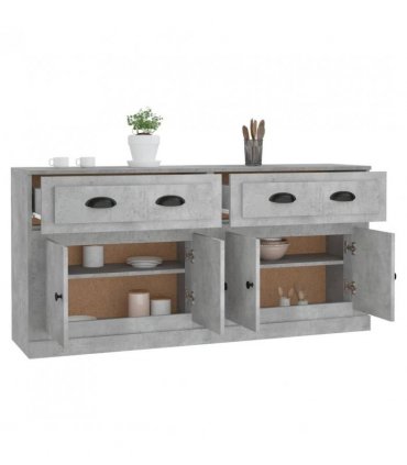 vidaXL Sideboards 2 pcs Concrete Grey Engineered Wood