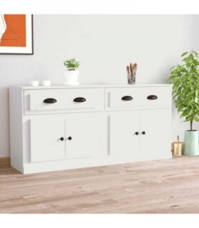 vidaXL Sideboards 2 pcs White Engineered Wood