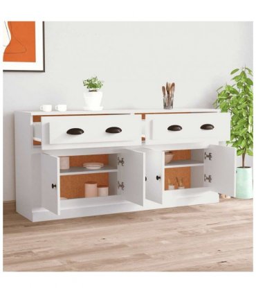 vidaXL Sideboards 2 pcs White Engineered Wood