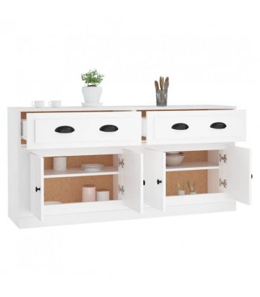 vidaXL Sideboards 2 pcs White Engineered Wood