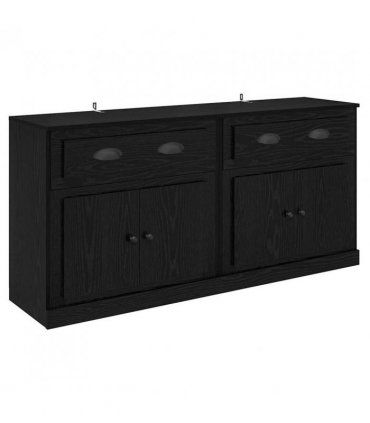 vidaXL Sideboards 2 pcs Black Oak 70 x 35.5 x 67.5 cm Engineered Wood — V0671964030