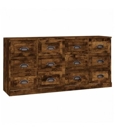 vidaXL Sideboards 2 pcs Smoked Oak Engineered Wood