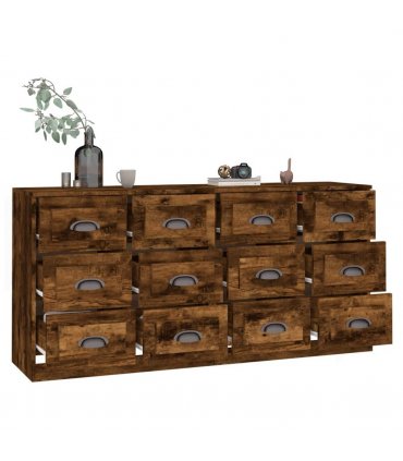 vidaXL Sideboards 2 pcs Smoked Oak Engineered Wood
