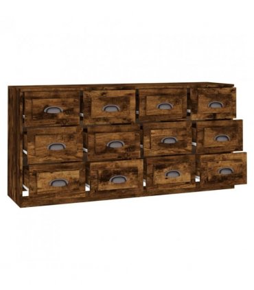 vidaXL Sideboards 2 pcs Smoked Oak Engineered Wood