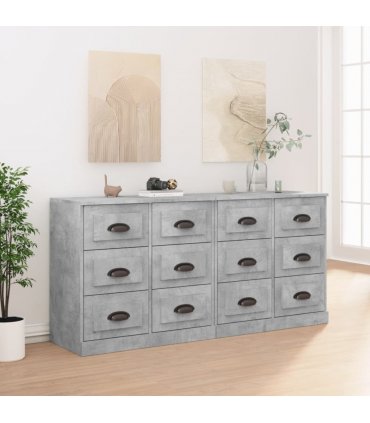 vidaXL Sideboards 2 pcs Concrete Grey Engineered Wood — V0671964037