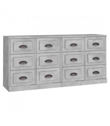 vidaXL Sideboards 2 pcs Concrete Grey Engineered Wood — V0671964037
